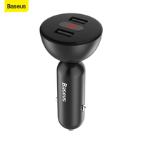 Baseus Dual USB Car Charger 4.8A Quick Charge 360° Rotation Input Digital Display Fast Charging Mobile Phone USB Socket Adapter