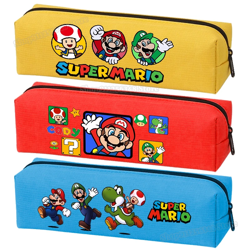 Game Marios Pencilbag Cartoon Super Mario Bros Figure Print Pencilcase Kids School Supplies Stationary Storage Bag Pencil Case