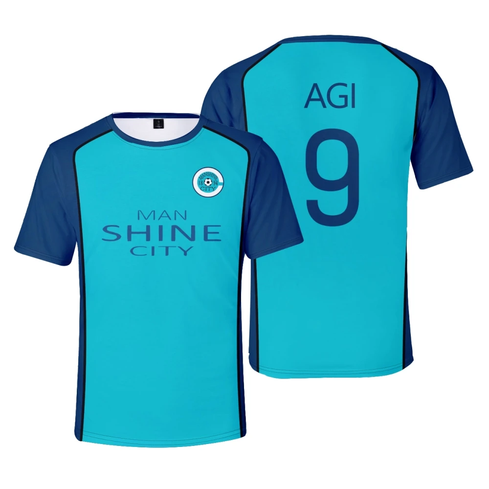

3D Blue Lock Manshine City Short Sleeve Merch Tee Women Men Crewneck Fashion T-shirt Unisex Tops