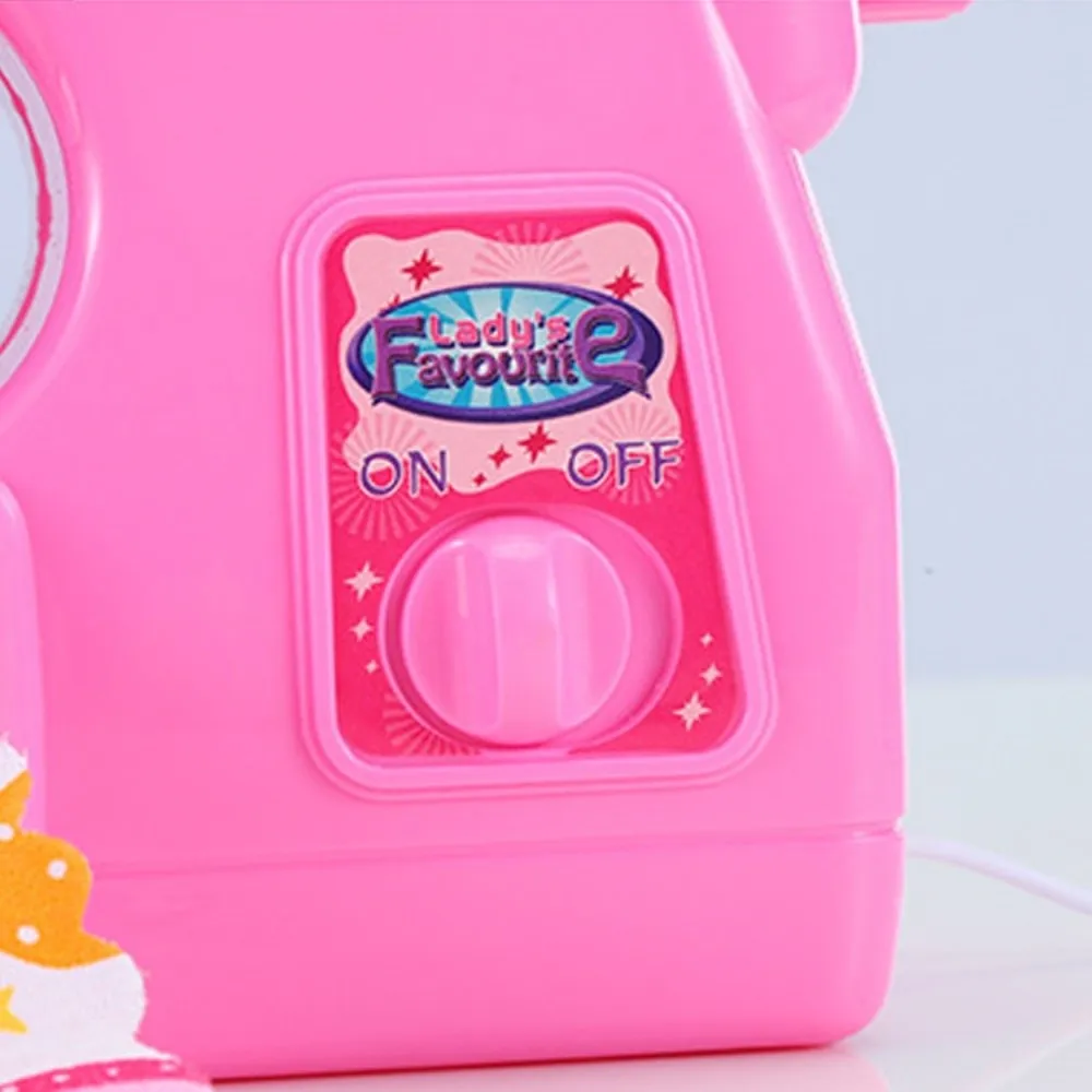 Machine à coudre pour enfants simulée faisant des vêtements avec Machine à coudre légère jouets Portable rose électrique enfants jouet de couture