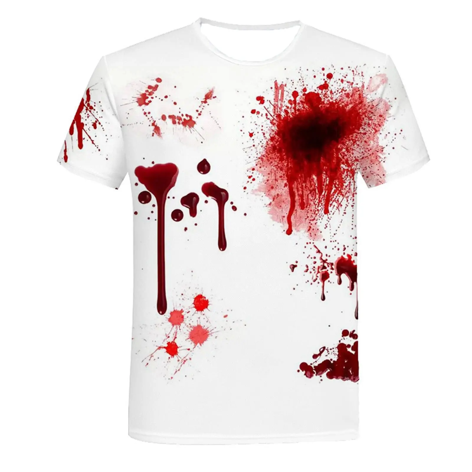 Halloween Horror Blood 3D Print T-Shirts Men Women Short Sleeve T Shirt Hip Hop Oversized Harajuku Y2k Tees Tops Unisex Clothing