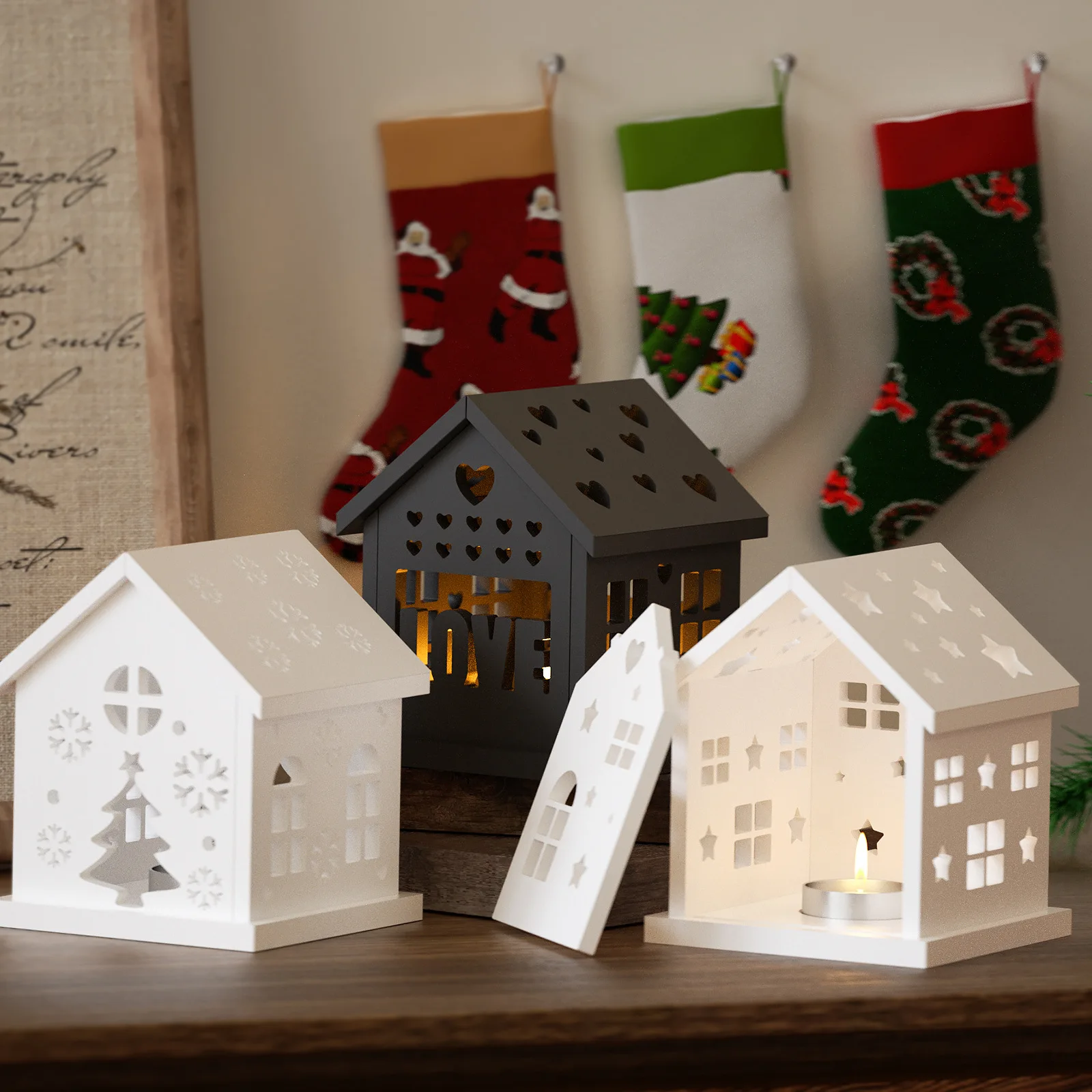 Stampo in silicone per candele di giunzione per casa di Natale fai-da-te per gesso Amore Decorazione domestica Stampo per stoccaggio artigianale in resina epossidica di cristallo