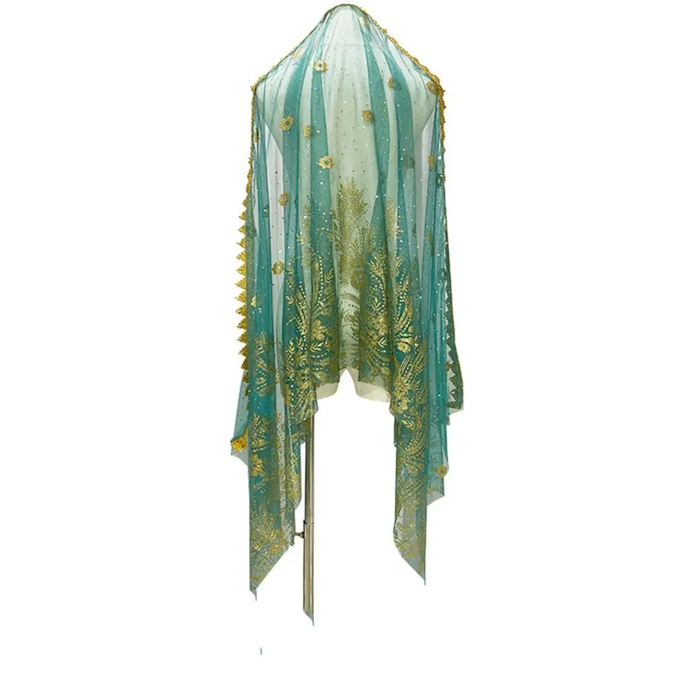 Flower Pattern Headwear Mesh Indian Dance Headdress Dance Performance Accessories Performance Prop Belly Dance Headscarf