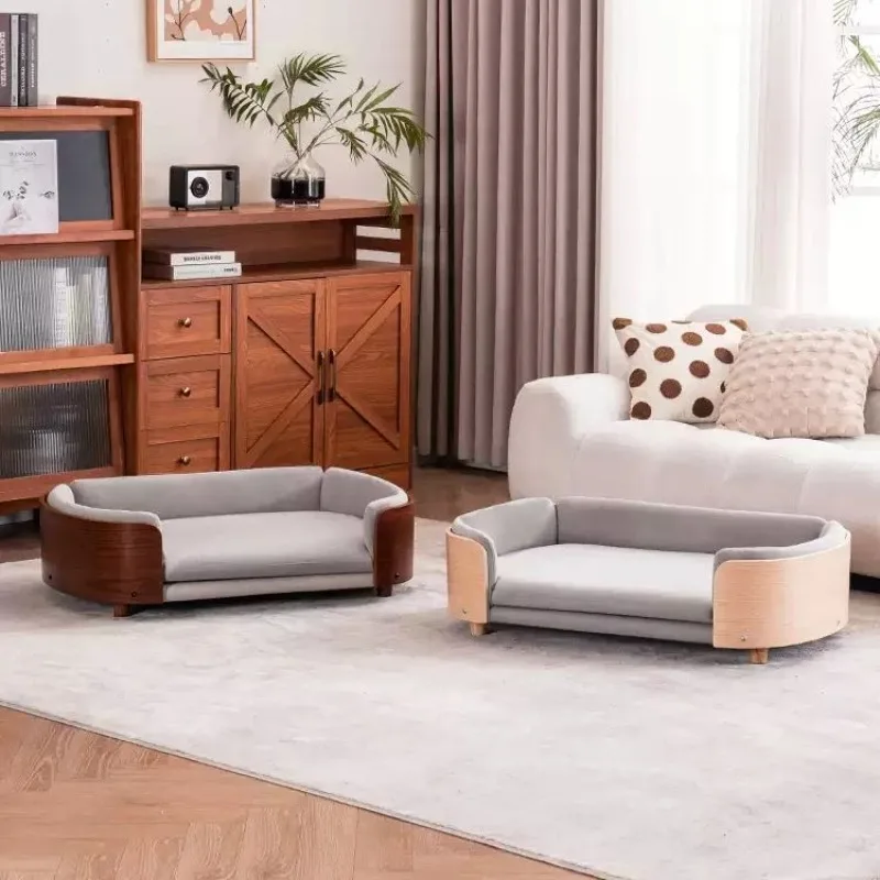 Solid wood dog bed, pet sofa, cat litter, kennel, summer pet litter, medium and small dogs can be dismantled and washed in all