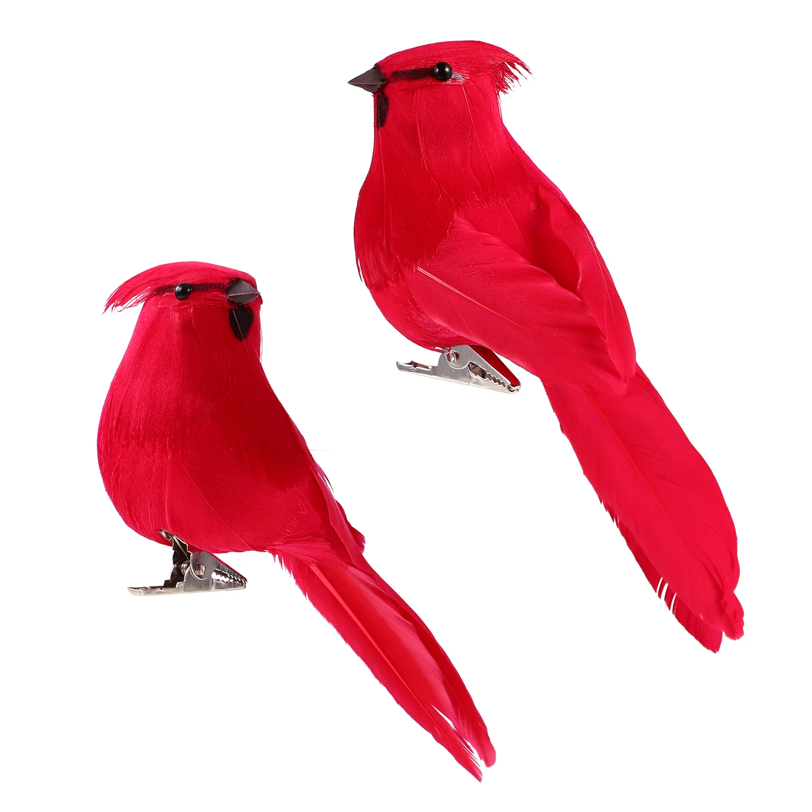 

TENDYCOCO 2Pcs Decorative Bird Figurines Simulated Bird Craft Festival Wedding Decor Parties Home Ornament (Red)