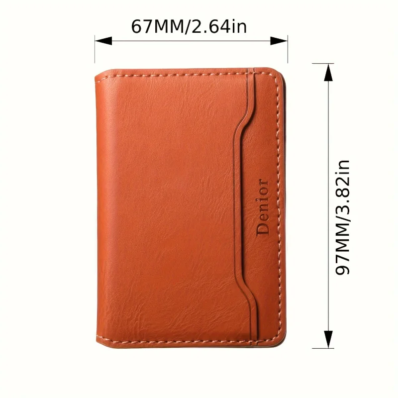 Retro PU Leather Envelope Flip Card Holder Wallet - Compatible with Phones & Cases - Holds 3-5 Cards - 4 Color Options