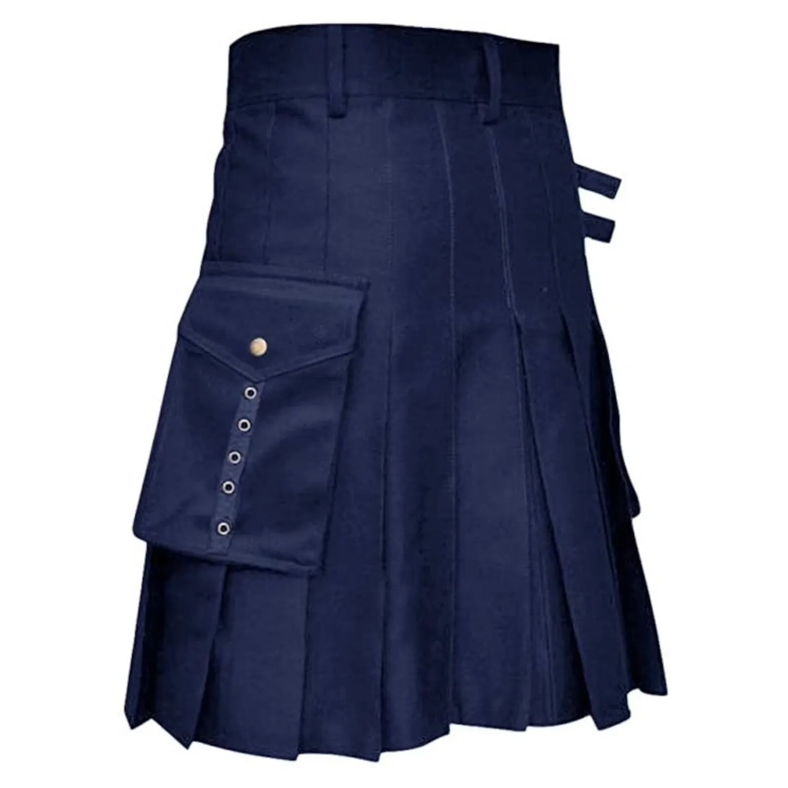 Men Pleated Skirt Design Sense Fashion Trendy Scottish Holiday Dress Color Medieval Ethnic Festival Gothic Punk Kilt Skirts