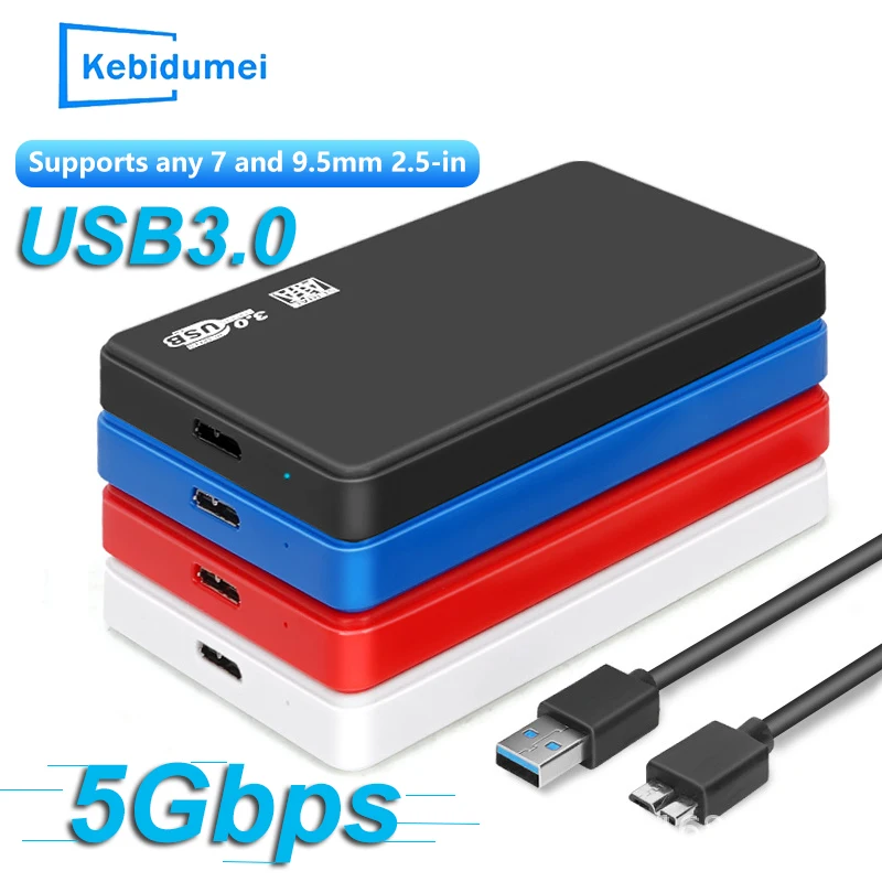 

Корпус USB 3.0 для жесткого диска 2,5 дюйма SATA HDD SSD Корпус для внешнего жесткого диска 5 Гбит/с Высокоскоростной внешний жесткий диск Коробка для ПК Ноутбук PS5