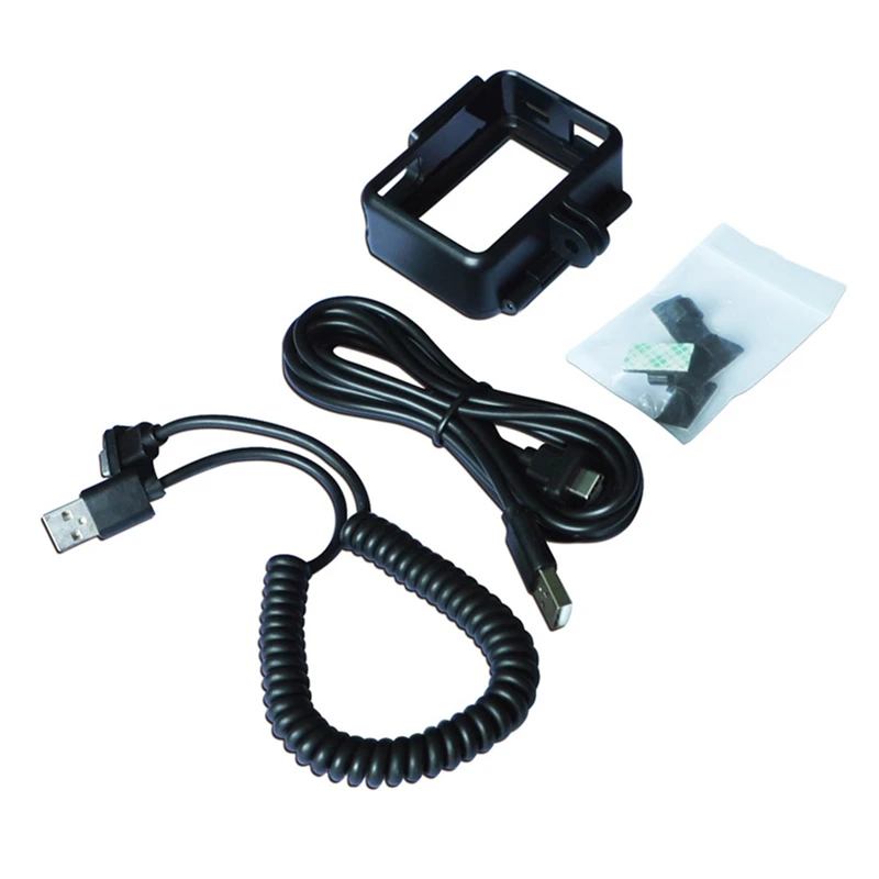 

A96E-For SJCAM SJ10 Pro SJ10X SJ11 Frame Kit Set With Motorcycle Charging Cable Supports Recording While Charging