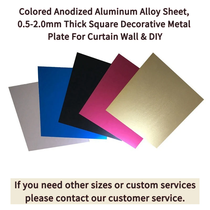 Colored Anodized Aluminum Alloy Sheet, 0.5-2.0mm Thick Square Decorative Metal Plate Curtain Wall &