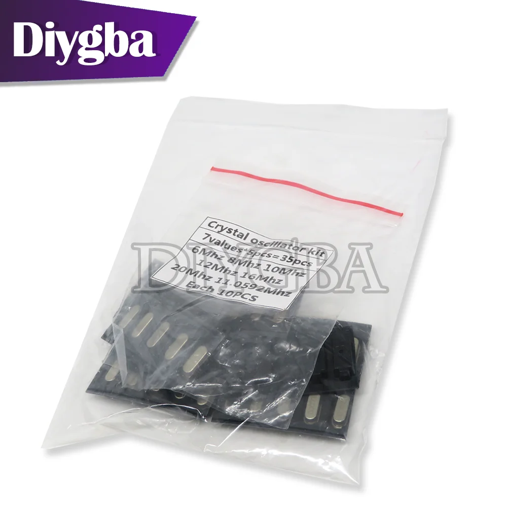 35PCS 49S-SMD SMD Crystals 6Mhz 8Mhz 10Mhz 12Mhz 16Mhz 20Mhz 11.0592Mhz Mhz 49SMD diygba Crystal Oscillator Kit 7kinds