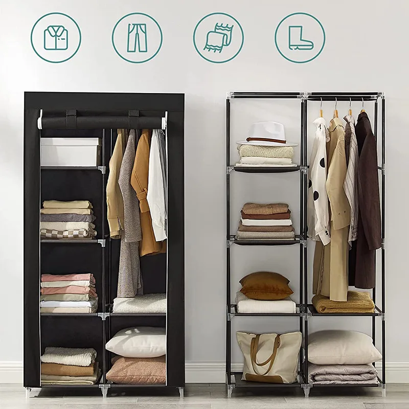 

Non-Woven Fabrics Wardrobe Closet Modern Multipurpose Dust-proof Assembly Storage Rack Cabinet Household Bedroom Home Furniture