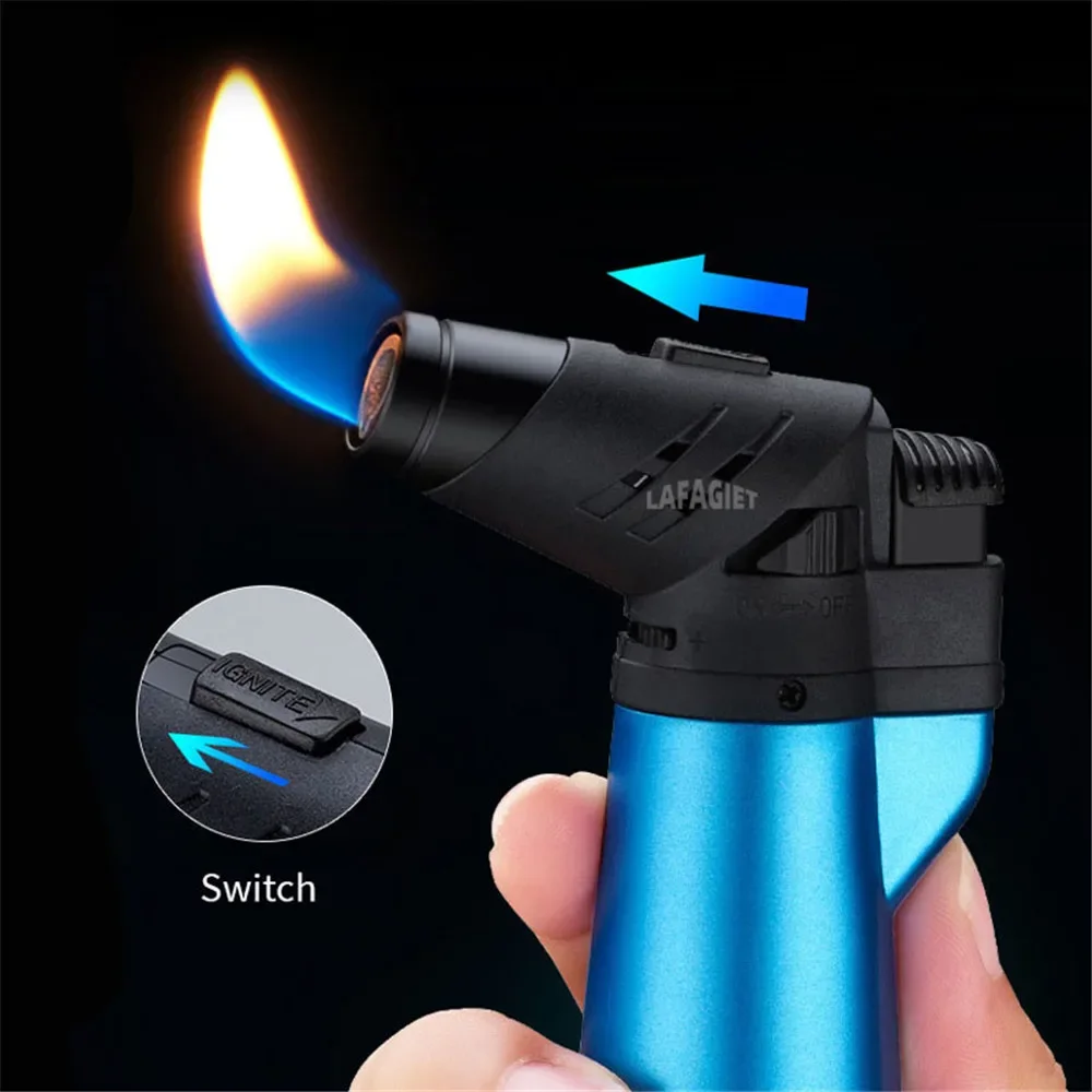 2 In 1 Windproof Turbo Gas Lighters Welding Torch Kitchen Cooking Baking Outdoor BBQ Adjustable Jet Flame Gun Cigar Lighters