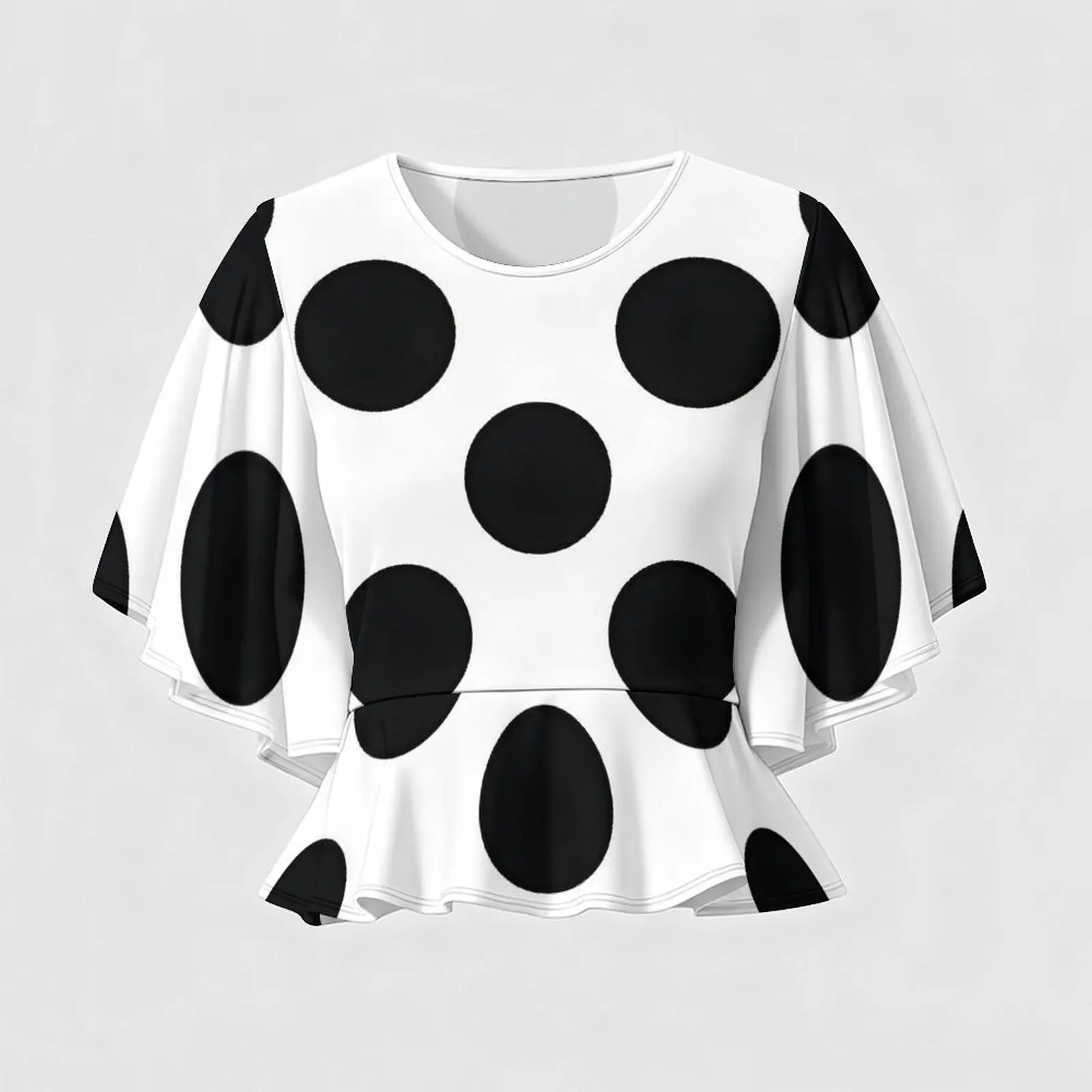 Summer  Elegant Mermaid Skirt Women Party Gathering Clothes Round Neck Batwing Sleeve Casual Vacation Outfit Two-Piece Set - view 3