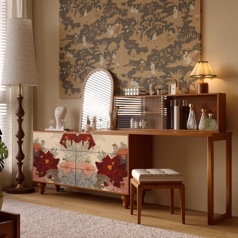 

China Style Wood Dressing Table Vintage Apartment Fashionable Designer Dressing Table Luxury Drawer Tocador Maquillaje Furniture