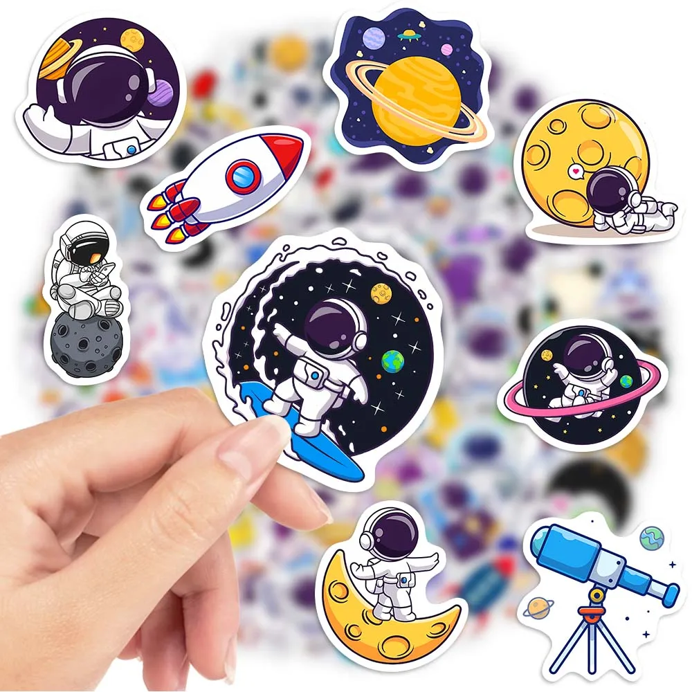 Cartoon Astronaut Stickers Space DIY Kids Toys Gift Decoration Decal for Laptop Scrapbook Phone Luggage Bottles Waterproof