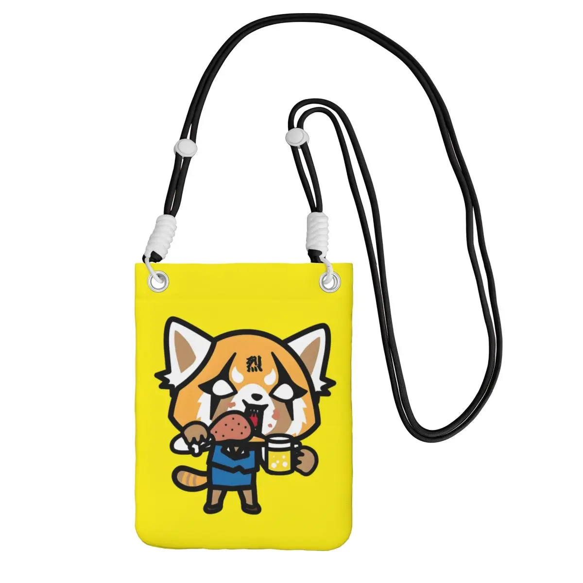 

Custom Aggressive Retsuko Carry A Mobile Phone Bag Diagonally Women Men Cartoons Shoulder Crossbody Bag Adjustable Length Travel
