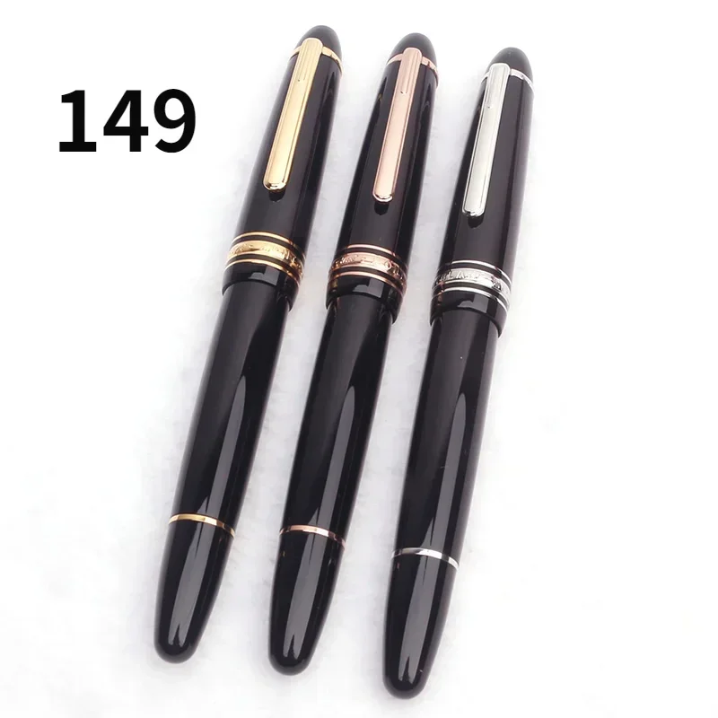 Luxury Msk-149 Piston Fountain Pen MB Coverter Filling Far East Design Black Resin Ink Rollerball Pens with Series Number