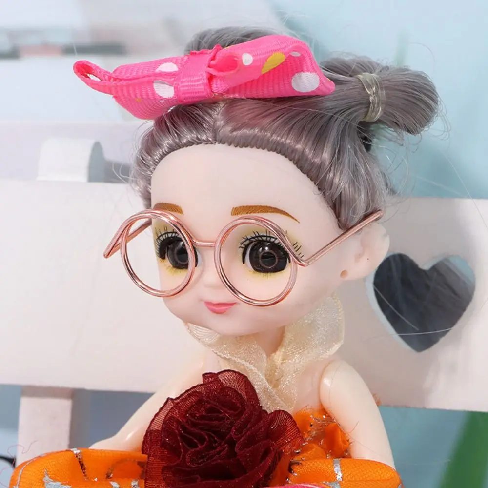 Cotton Doll Glasses Mini Confused Doll Iron Wire Small Eyeglass Frame DIY Pendulum Twist Stick Dog Eye Accessories