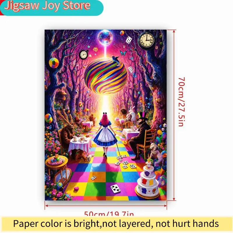 Disney  Alice in Wonderland Fantasy Jigsaw Puzzle, 50×70cm, Featuring Classic Characters and Magical Elements - Challenging La