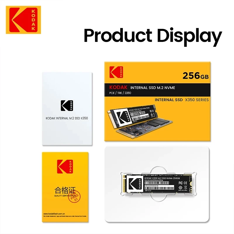 KODAK SSD M2 NVME Gen3X4 PCIE3.0 2280 M.2 M Key Interne Solid-State-Festplatte Lesegeschwindigkeit bis zu 2500 MB/s für Desktop-Laptop