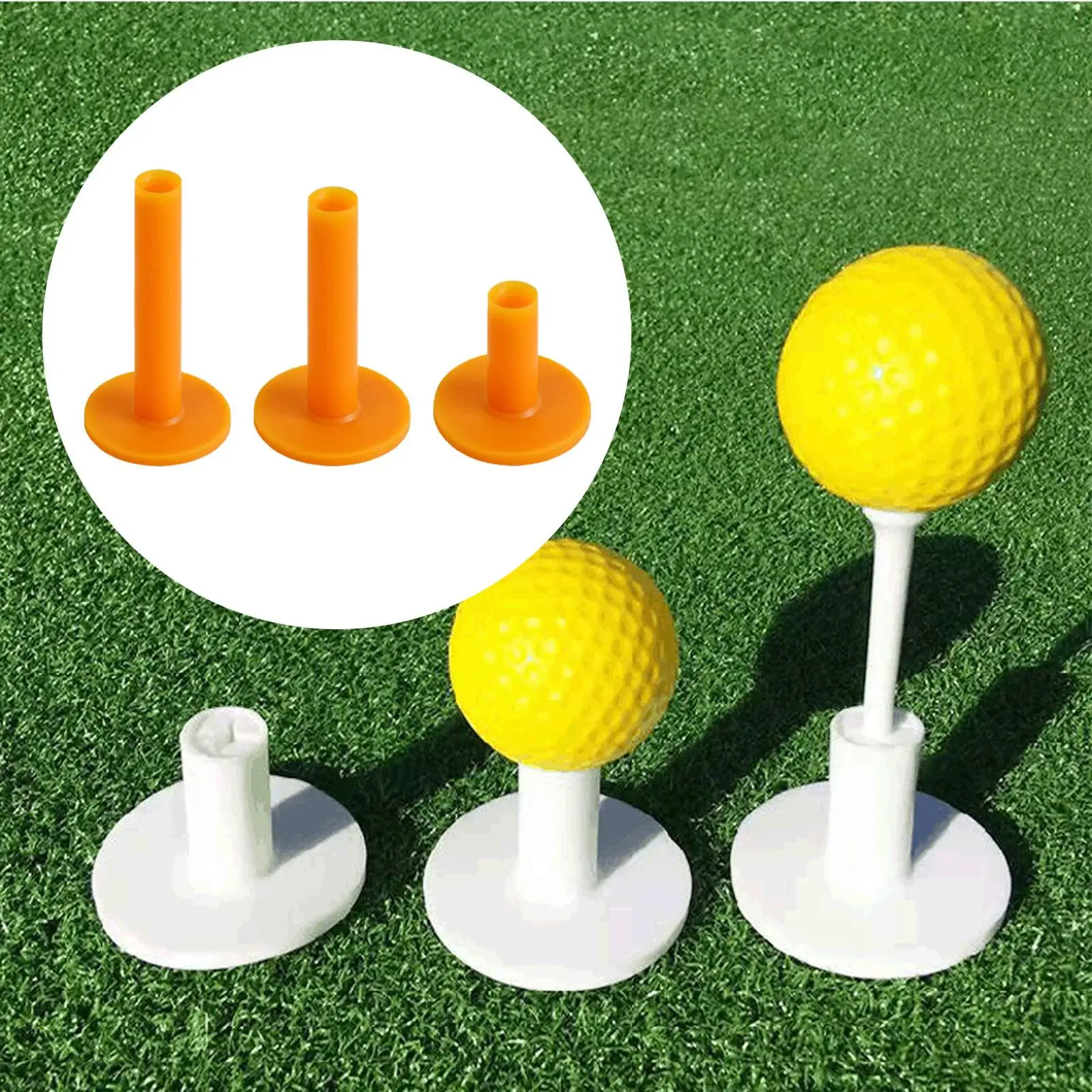 Professional Golf Tees Rubber Base Round Hole Holder Long Distance Practice Gear for Driving Range and Backyard