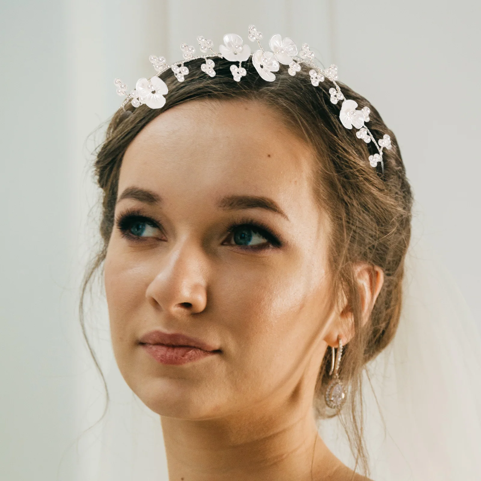 

Hair Vine Accessories Women Wedding Bride Pearl Flower Headpiece Chain Bridal Vines First Communion Crown Hair