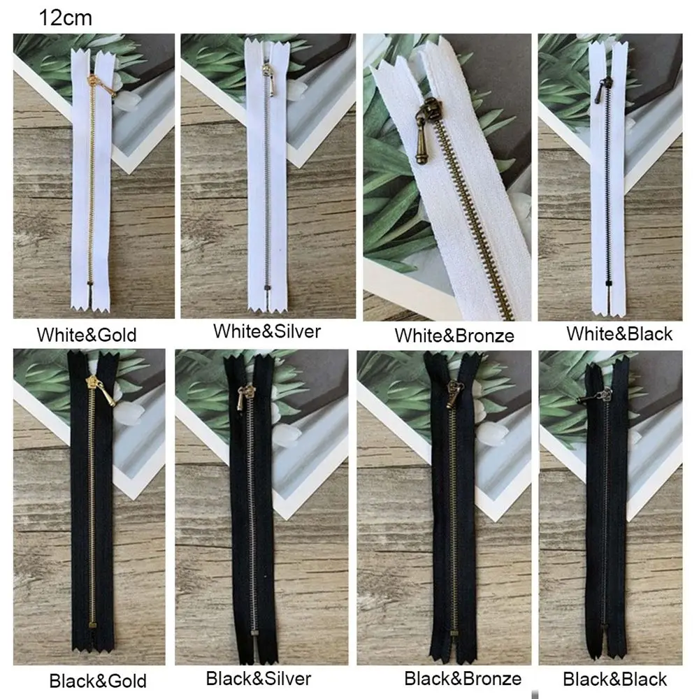 Vendite calde 16 stili 10 cm/12 cm Cerniere per abbigliamento Applique per indumenti Cucito fatto a mano Scrapbooking Mini cerniera