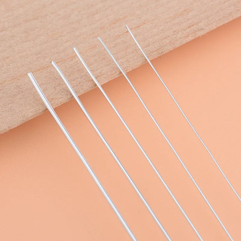 Sprzedaż hurtowa 10cm solidna 925 srebrny drut 0.3mm 0.4mm 0.5mm 0.6mm 0.8mm 1mm 1.5mm oryginalne czyste srebro srebrny drut do biżuterii