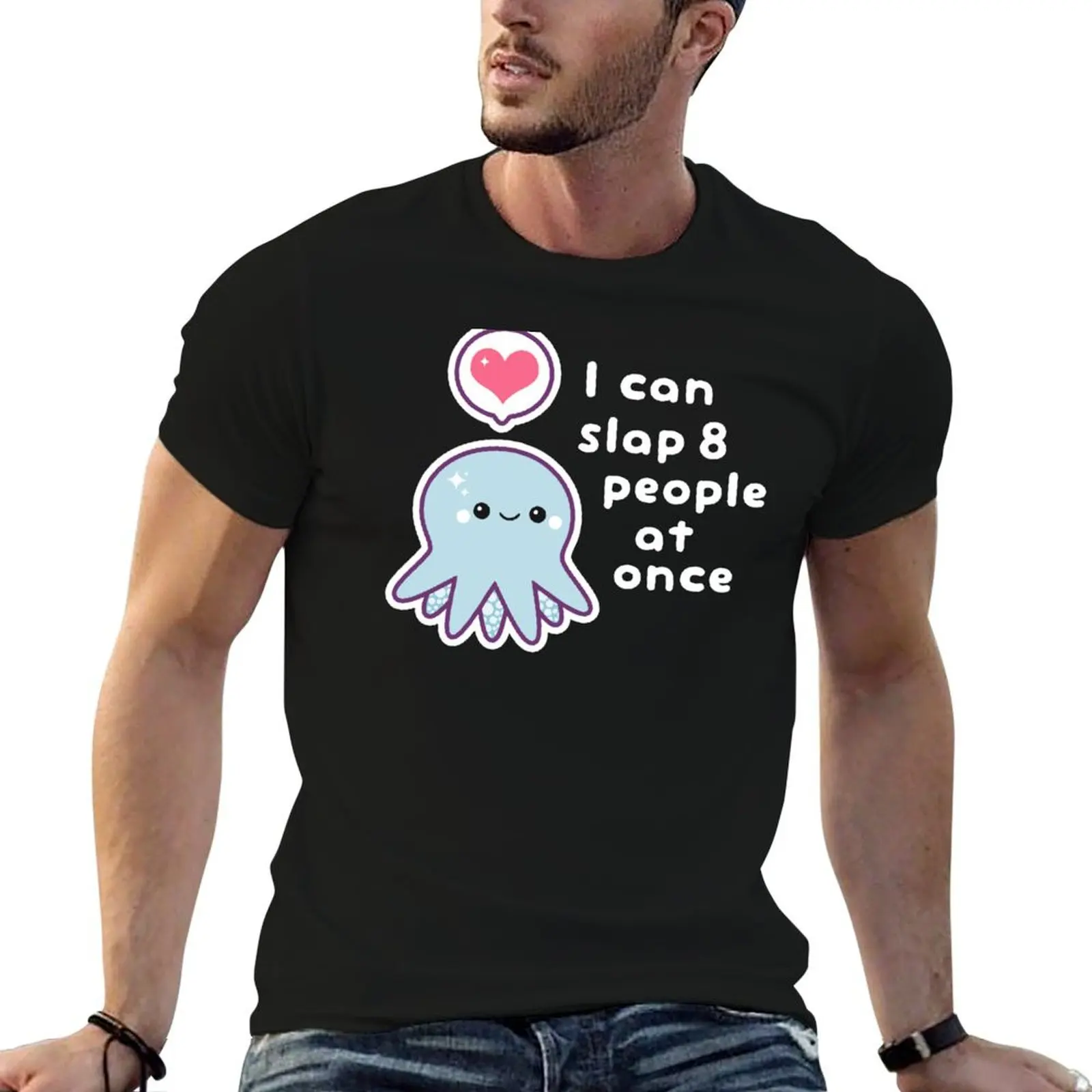 Funny Slapping Octopus T-Shirt street wear for a boy summer tops clothing for men