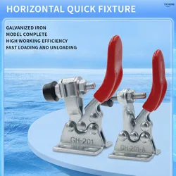 10Pcs Toggle Clamp,27KG Holding Capacity, Quick Release Horizontal Clamps w/Antislip Rubber Pressure Tip