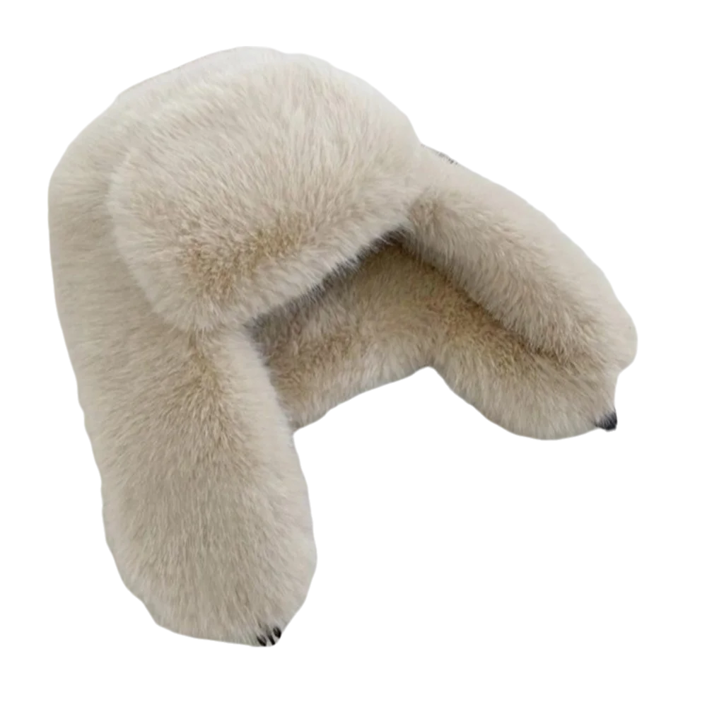 

Casual Faux Mink Fur Plush Lei Feng Hat Solid Color Windproof Skiing Pilot Hat Keep Warm Thickened Ear Protection Cap Outdoor