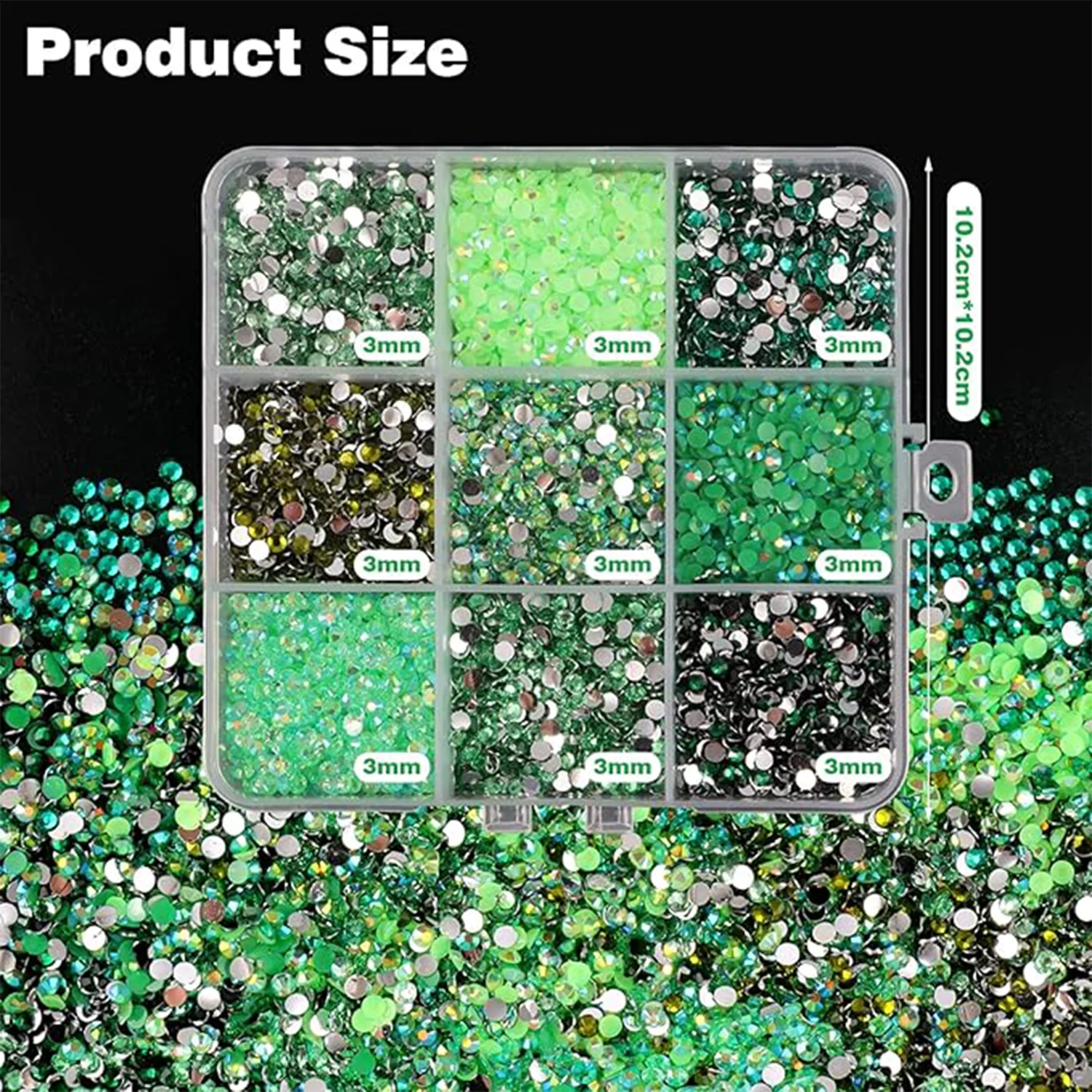 4500 Stück Diamanten für Bastelarbeiten, 3mm Kristalle Strass, Flache Glitzer-Edelsteine Nagel-Diamanten Strass für Kleidung Accessoires DIY – Detail 6