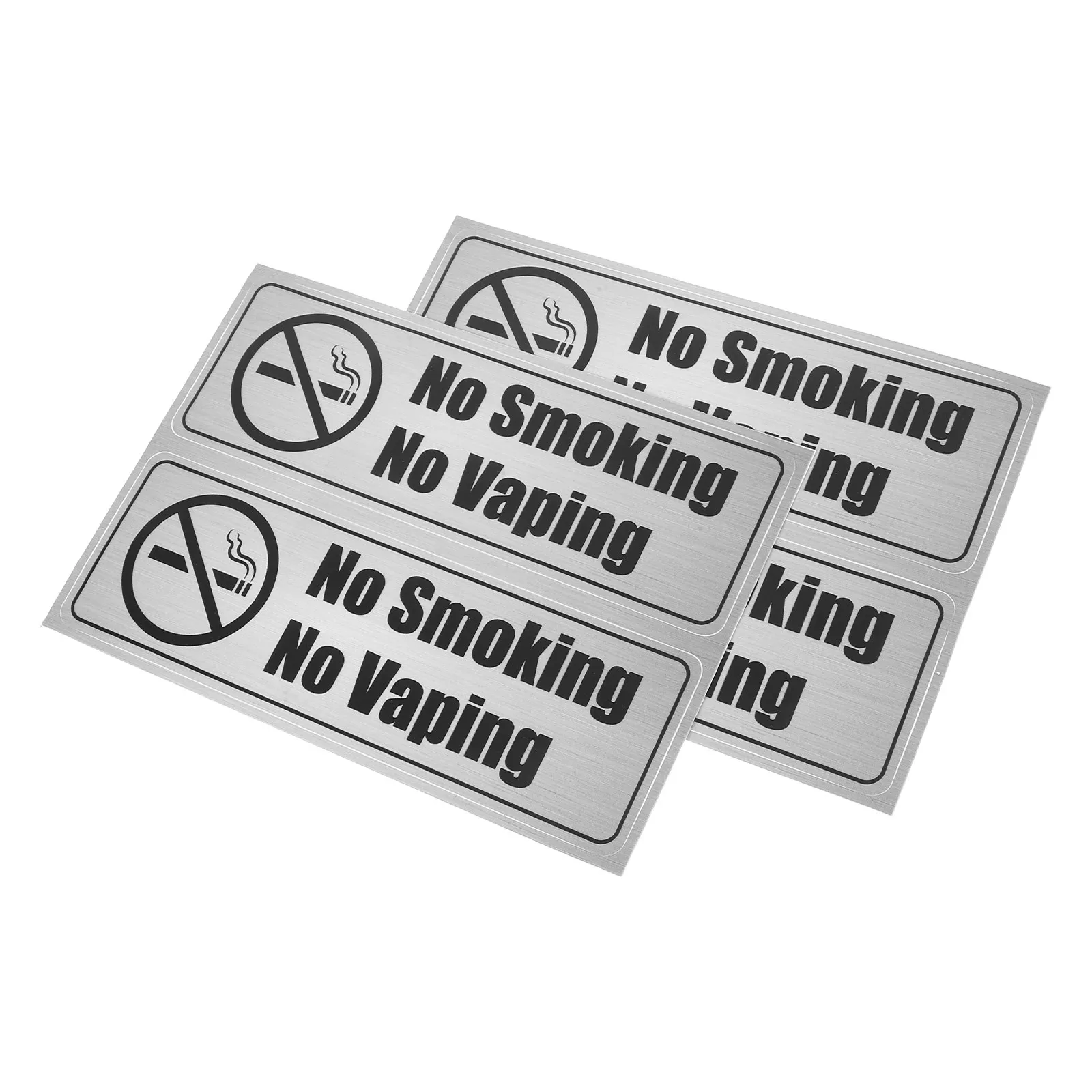 4Pcs PVC No Smoking Decal High Visibility Easy Apply Wall Door Window Sticker for Business Public Place Restaurant