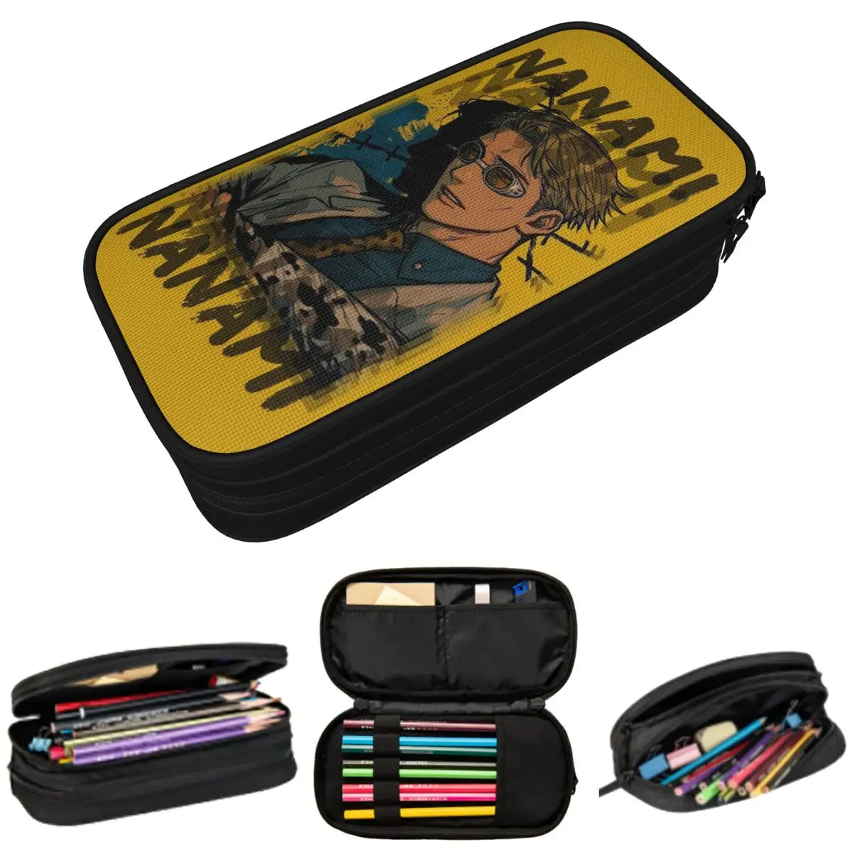 Nanami Kento Jujutsu Kaisen Federmäppchen für Studenten, Geschenke, Stiftbox, Bleistiftbeutel, Schreibwaren, Stifthalter, Tasche