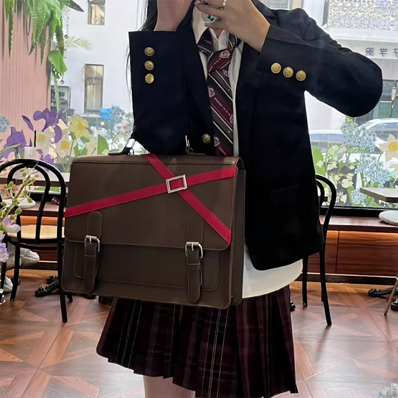 Anime Shugo Chara Hinamori Amu Cosplay Rucksack Leder Umhängetasche Student Umhängetasche Lolita Umhängetasche Braune Handtasche