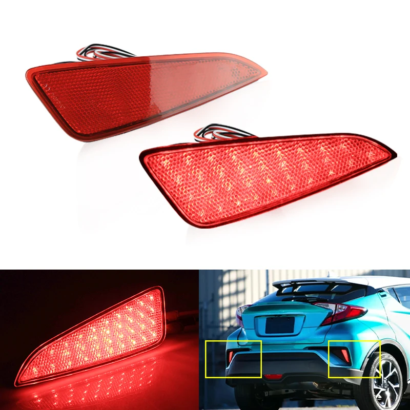 2PCS LED Rear Bumper Tail Reflector Fog Light 81910F4010 81920F4010 for Toyota C-HR 2016-2018 Toyota Yaris 2020-UP