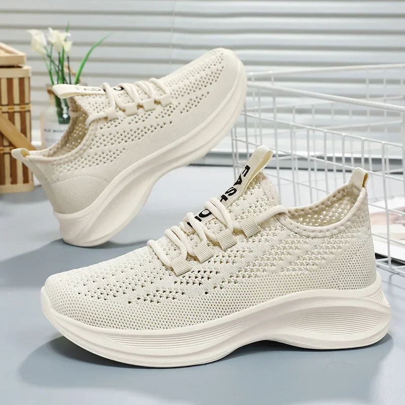 

2024 Summer Women's New Breathable Height Increasing Casual Shoes Fashion Single Shoes Comfortable Running Sports Shoes