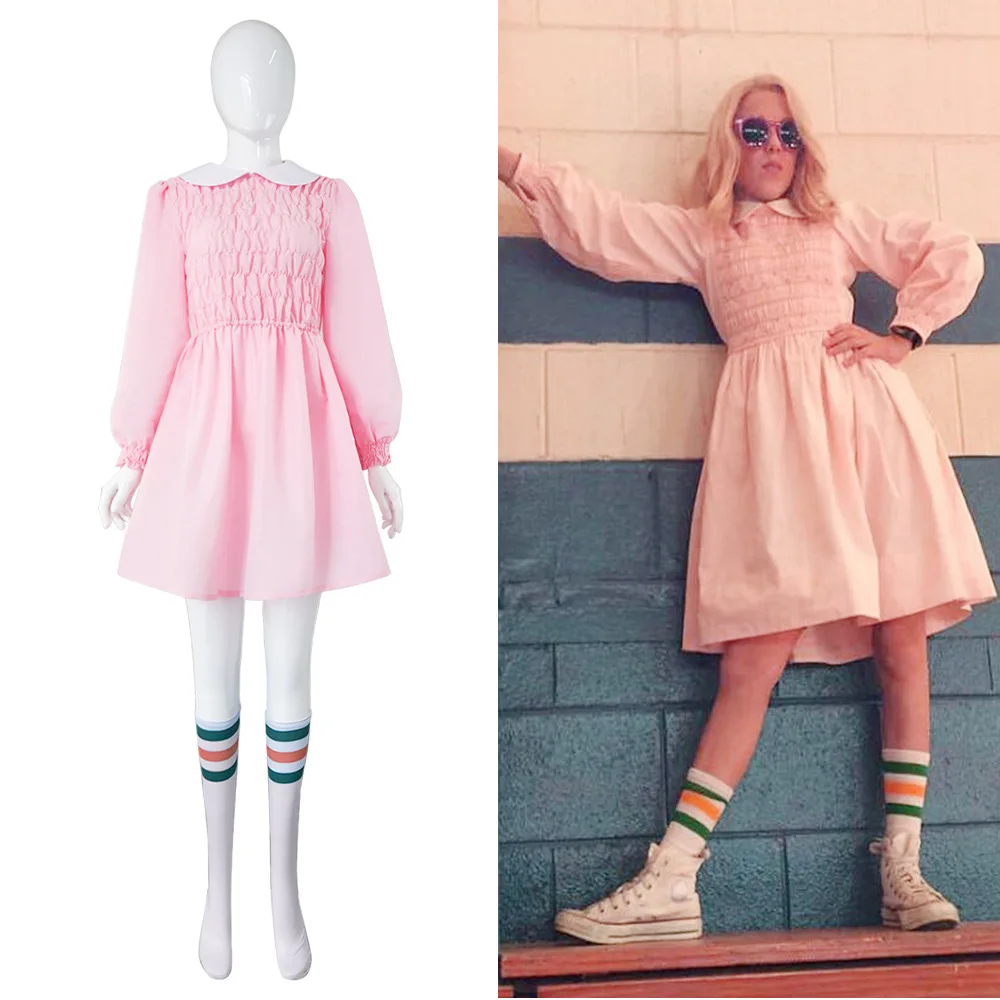 

Monster Story Cosplay Costume Pink Dress Eleven Dress Performance Costume