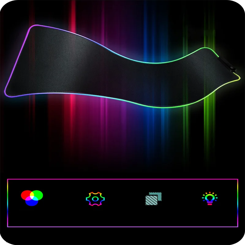 Imagem -02 - Grande Tapete de Mesa Led Xxl Computador Rgb Mousepad Punk Estilo 90x40cm Backlight Teclado Tapete Mesa Tapete Gaming Mouse Pad Mausepad