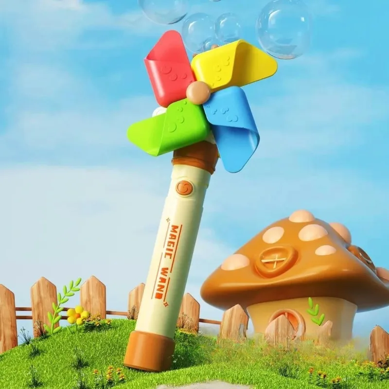 クリエイティブ全自動風車バブルマシンカラフルなライト回転風車かわいいおもちゃギフト女の子や子供のため