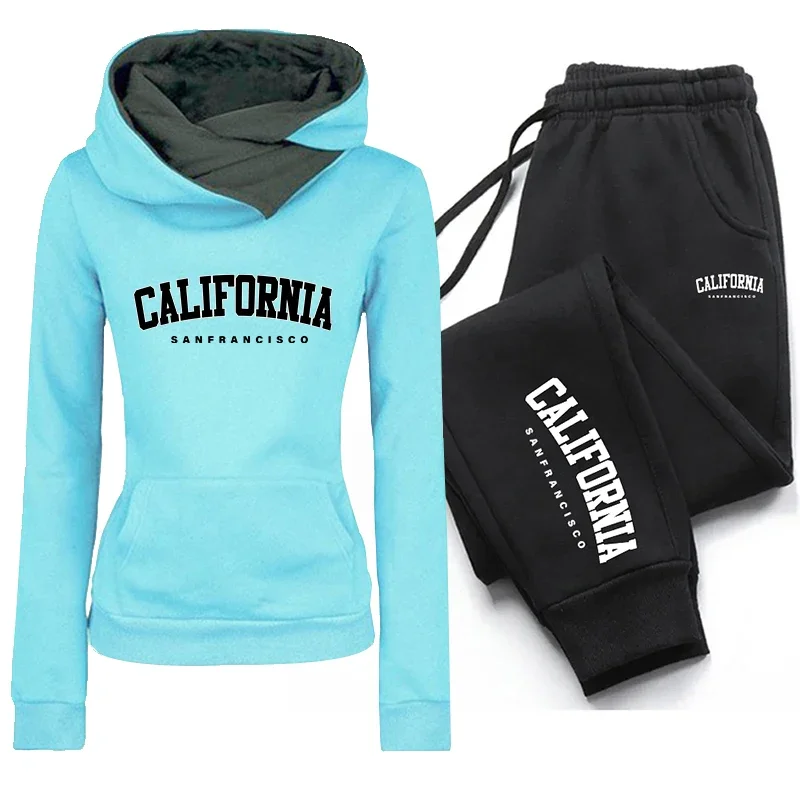 Hot Sales Women's Hoodie Tracksuit Print Casual Sweatshirt Outdoors Sports Jogging Clothes 2026 Autumn Winter Single Tops Pants