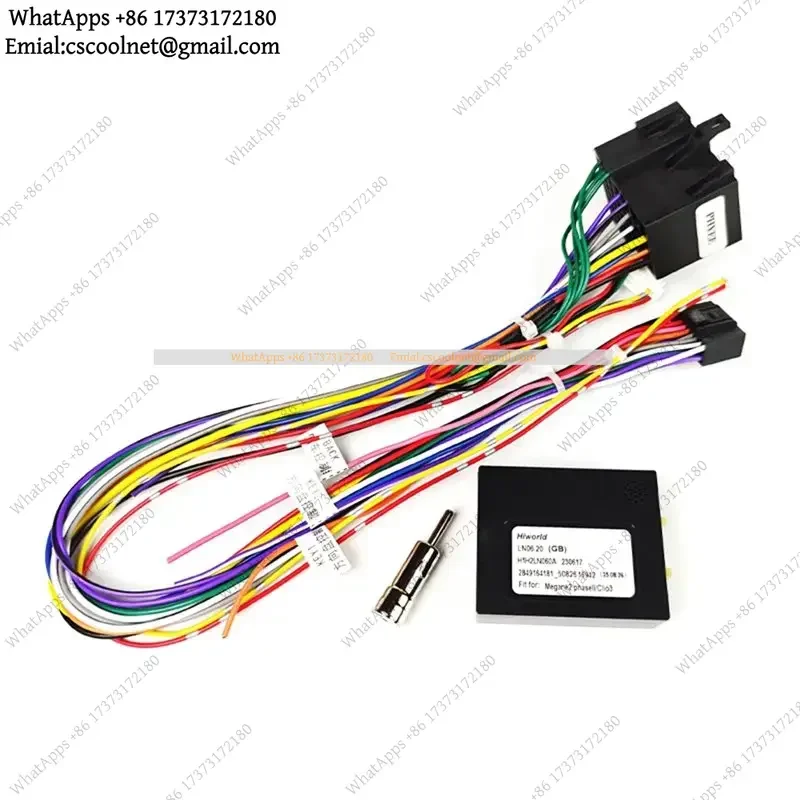 JS02 Car Android Radio Cable Adapter 16 Pin Plug, ISO Wiring Harness CAN Bus Decoder For Renault Megane MK2, Clio 3, Kangoo