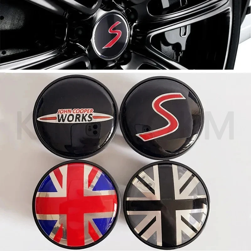 Car Hub Center Cover 4Pcs 52mm 54mm Car Wheel Center Cover Sticker Accessories For Mini Cooper S Jcw One R55 R56 R60 R61 F54