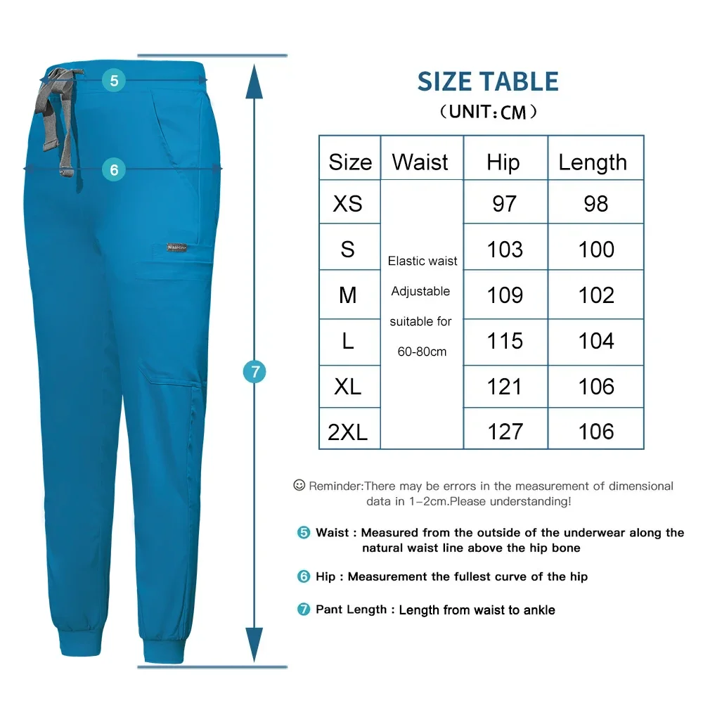 Dental Scrub Hot Sales Solid Color Medical Scrubs Women Nursing Pants Women Joggers Uniform Unisex Nurse Accessories Scrubs Pant