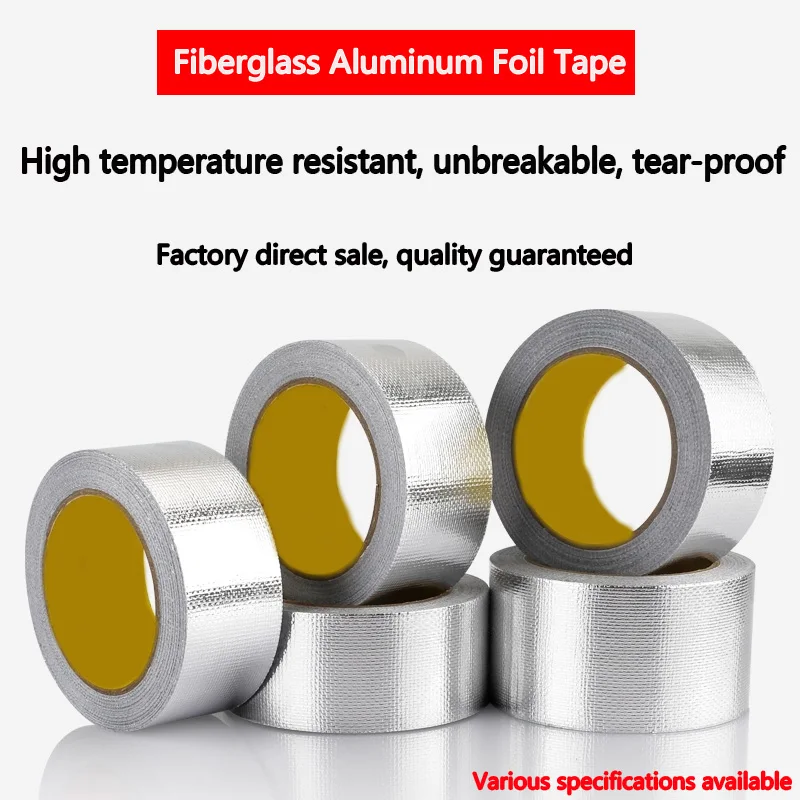 

Fiberglass cloth aluminum foil tape, sun-resistant and high-temperature resistant, super sturdy, tear-proof, thickened type