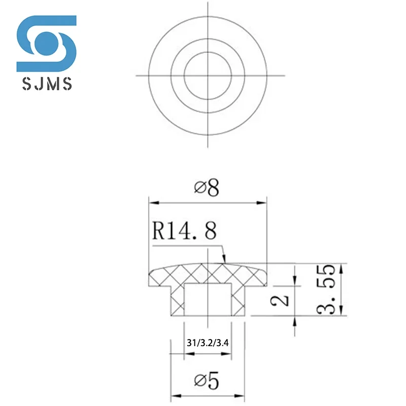 50Pcs A29 Switch Button Hat Diameter 8mm Inner Hole id 3.1/3.2/3.4mm For 6 * 6 mm Tact Micro Switch Tactile Push Button Cap