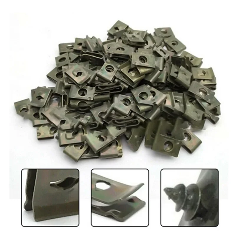Mixed Car Motorcycles Metal Screw Tapping Fastener Clip U-Type Clip with Screw Anti-rust Protection Clip Screw Buckle Iron Sheet