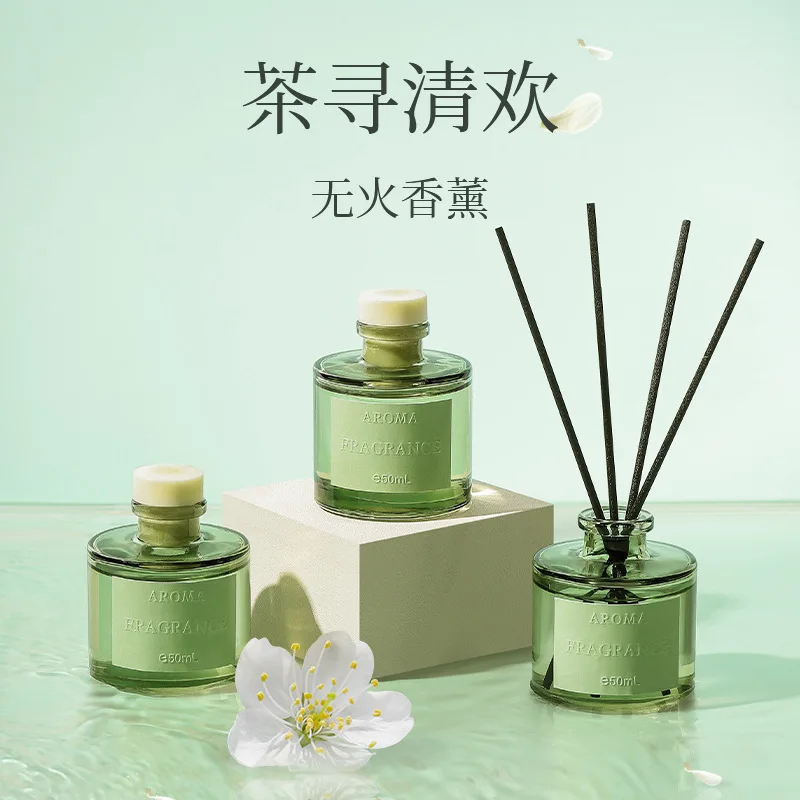 New Summer Fresh Fireless Reed Diffuser Long Lasting Scent Dual Use For Home & Car Indoor Bedroom Toilet Air Freshener Decor Orn
