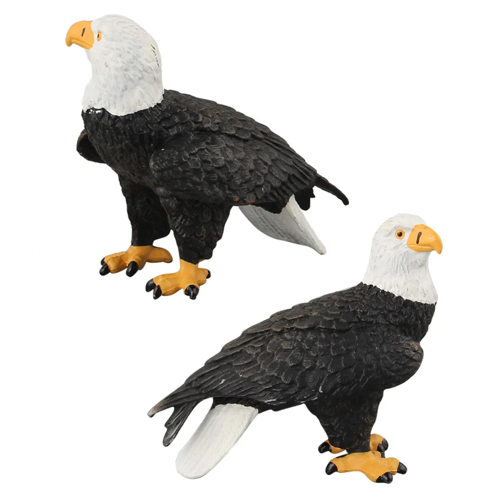 Simulated Animals Model Ornaments Creative Design Realistic Birds Action Figures White Headed Eagle Owl Decor Toys For Kids Gift